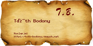Tóth Bodony névjegykártya
